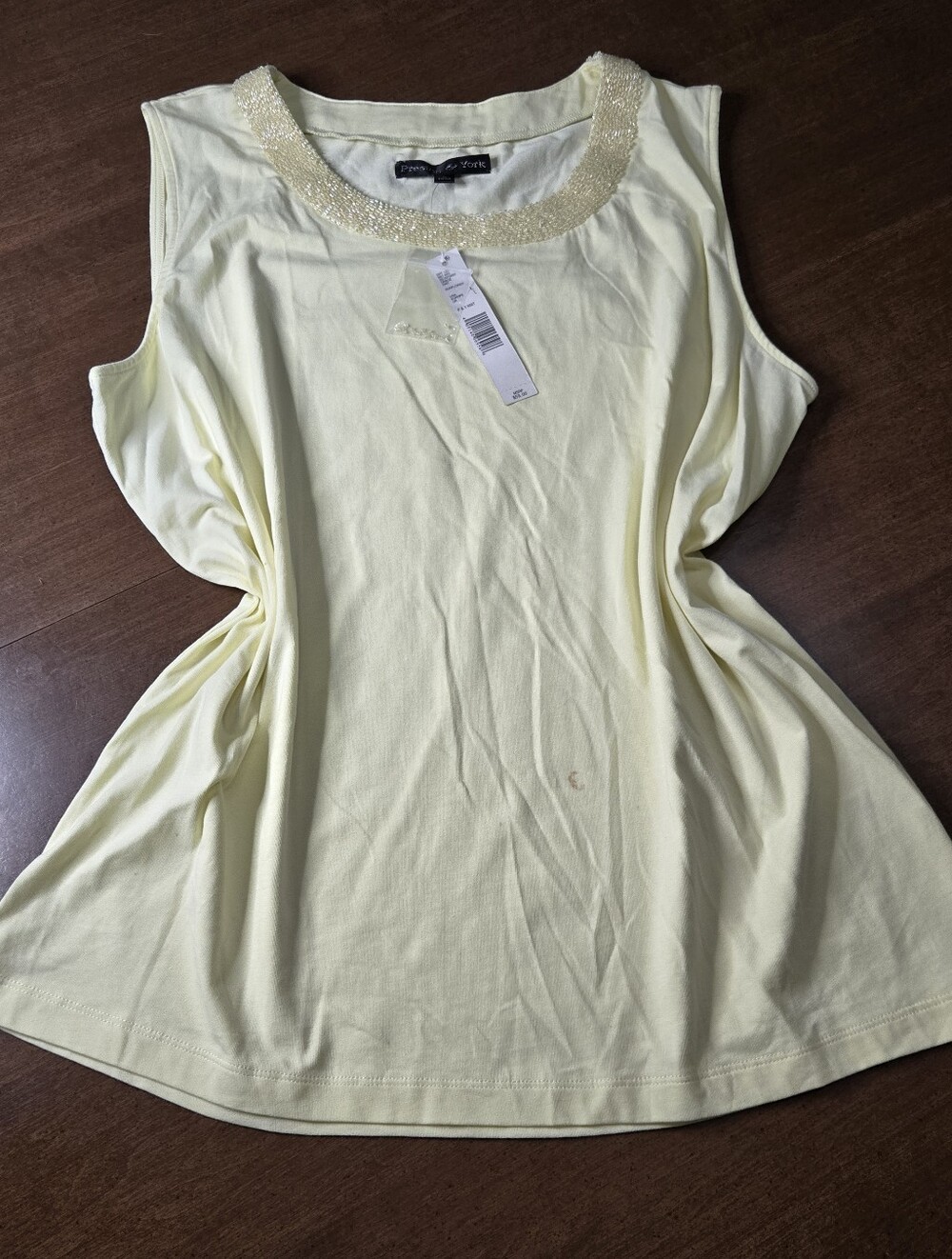 New With Tags Preston & Yorke Blouse Women's Yellow Sleeveless Tank Top Large
